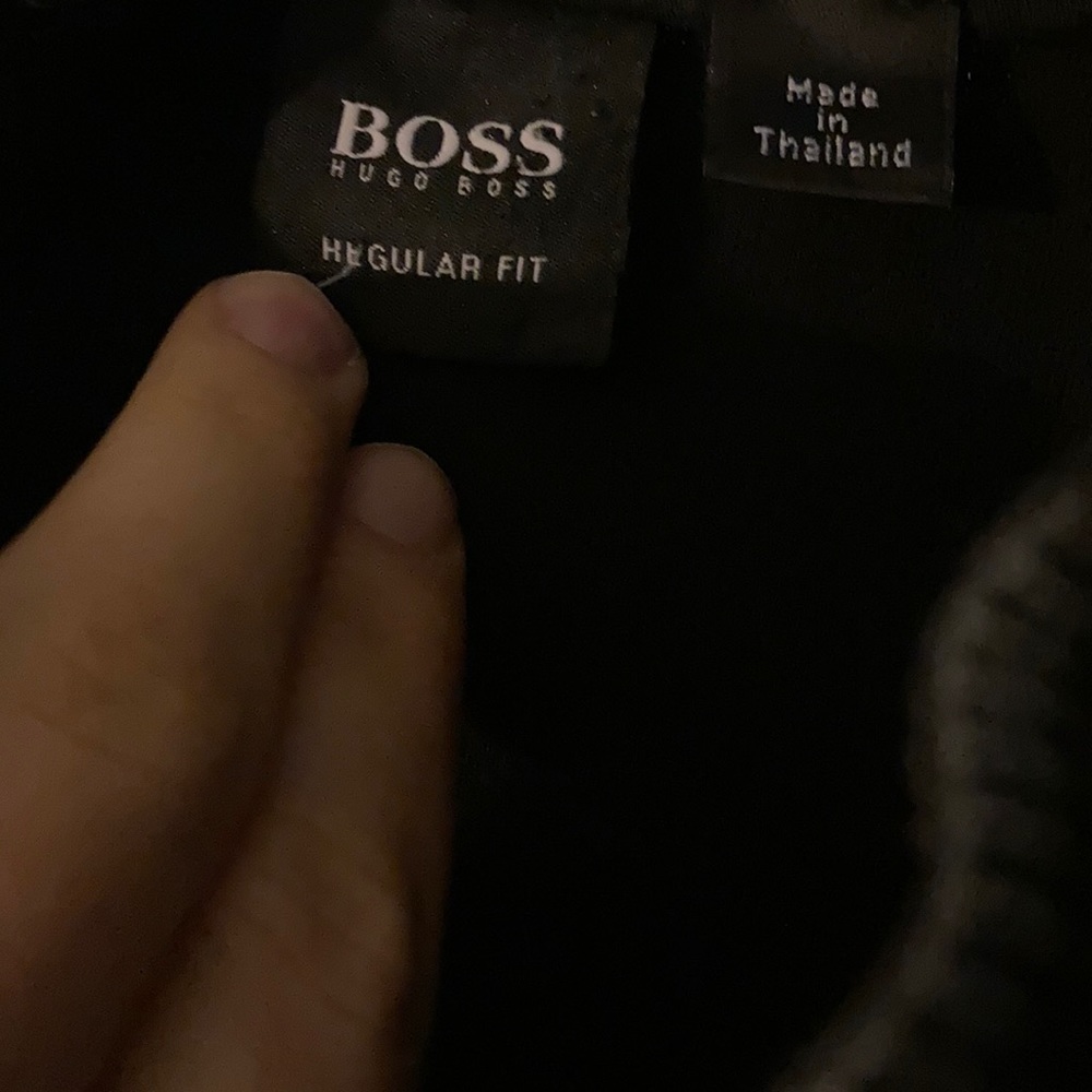 Boss Hugo Boss button mock sweater black gray pipe